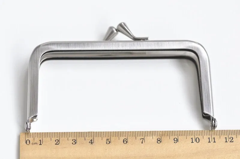 10.5cm Vintage Silver Purse Frame Bag Hanger Glue-In Style 10.5cm x 5.5cm