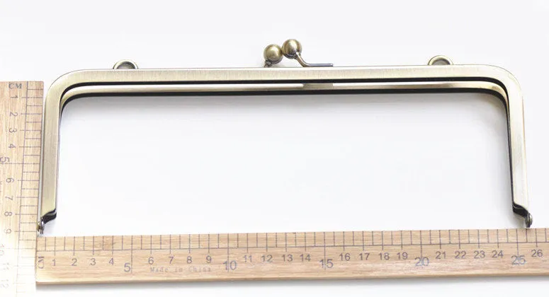 10" Retro Purse Frame / Handle Purse Frame Bronze With Two Loops 25x9cm