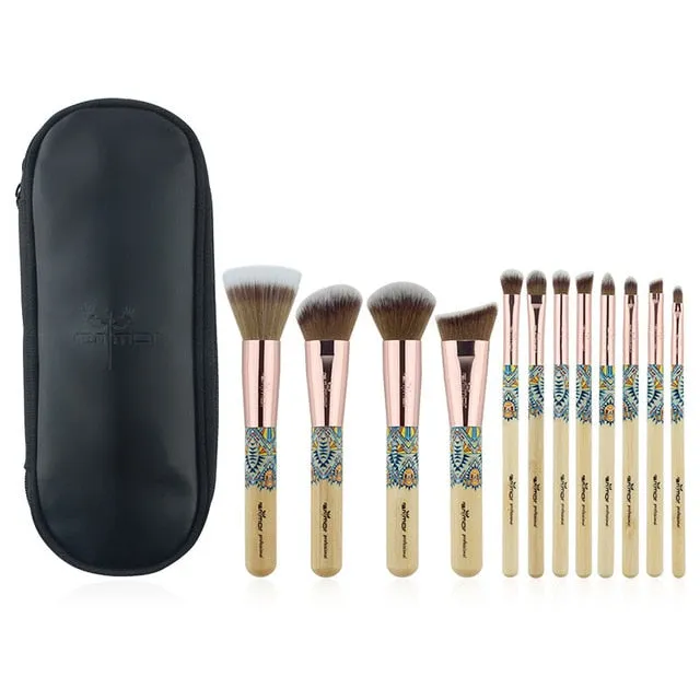 12PCS Set Soft Bamboo Make Up Brush