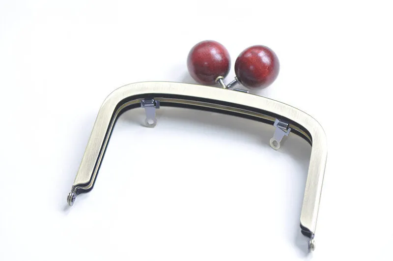 13cm( 5") Antique Bronze Metal Purse Frame With Wood Head Kisslock Glue-in Purse Frame Various Color