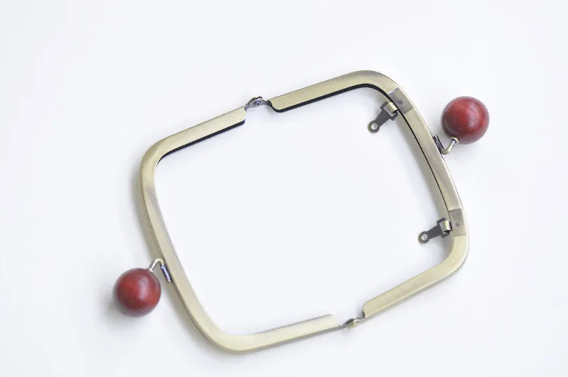 13cm( 5") Antique Bronze Metal Purse Frame With Wood Head Kisslock Glue-in Purse Frame Various Color