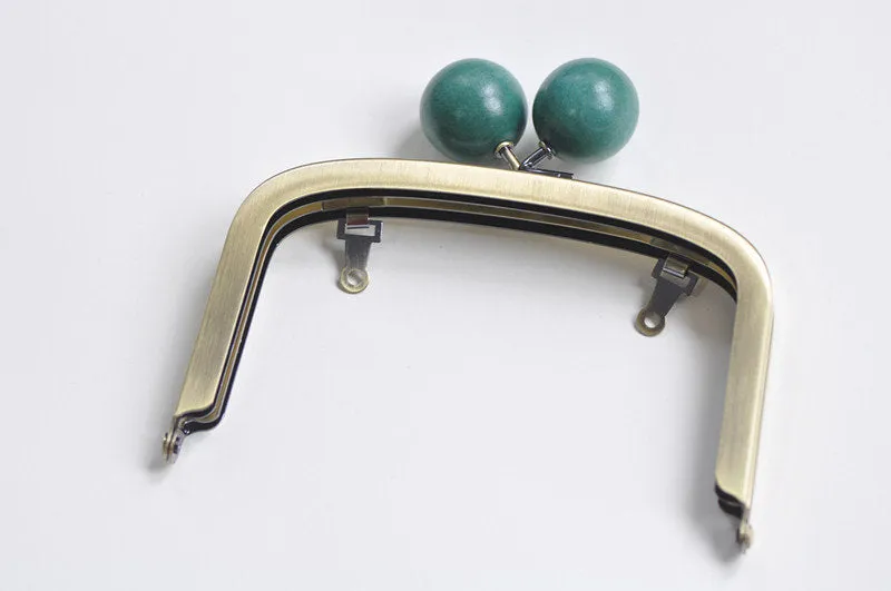 13cm( 5") Antique Bronze Metal Purse Frame With Wood Head Kisslock Glue-in Purse Frame Various Color