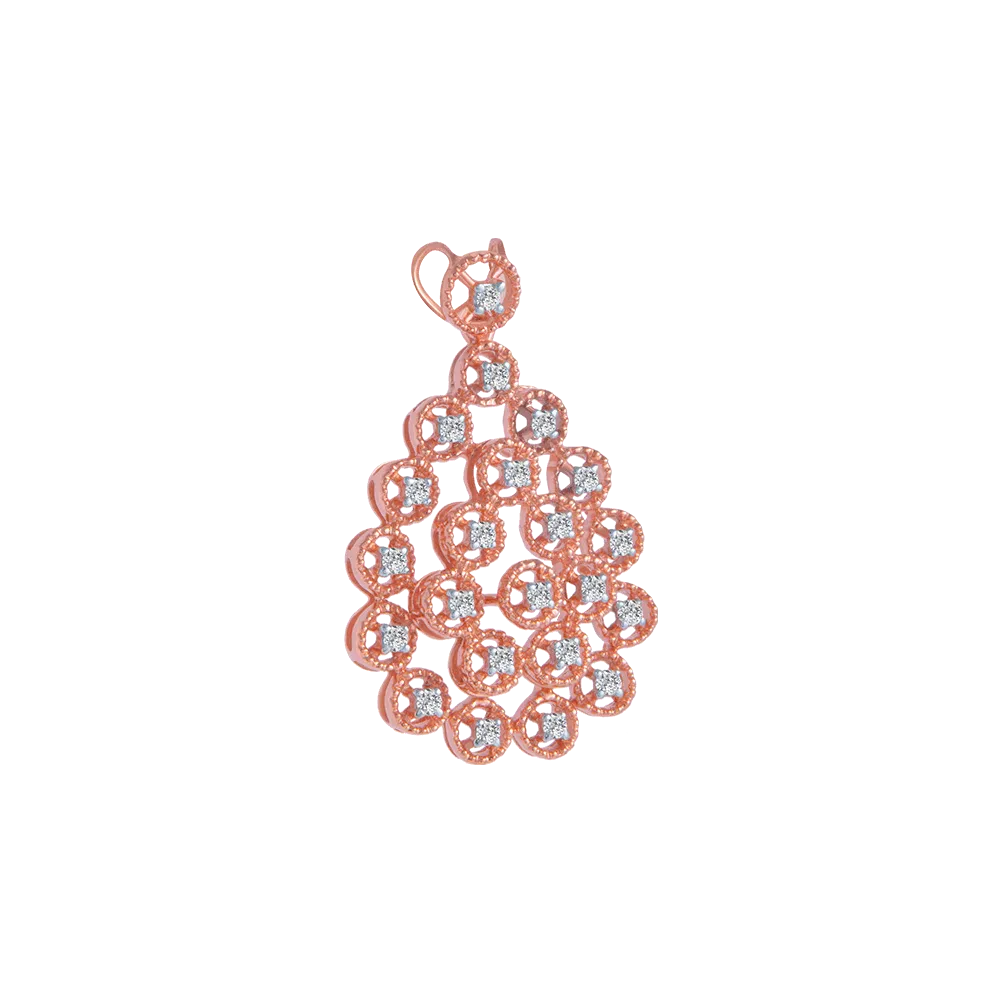 18KT (750) Rose Gold And Solitaire Pendant For Women