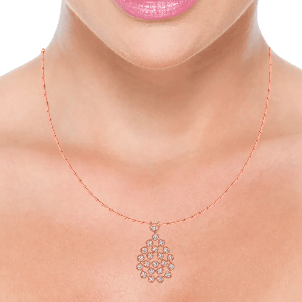 18KT (750) Rose Gold And Solitaire Pendant For Women