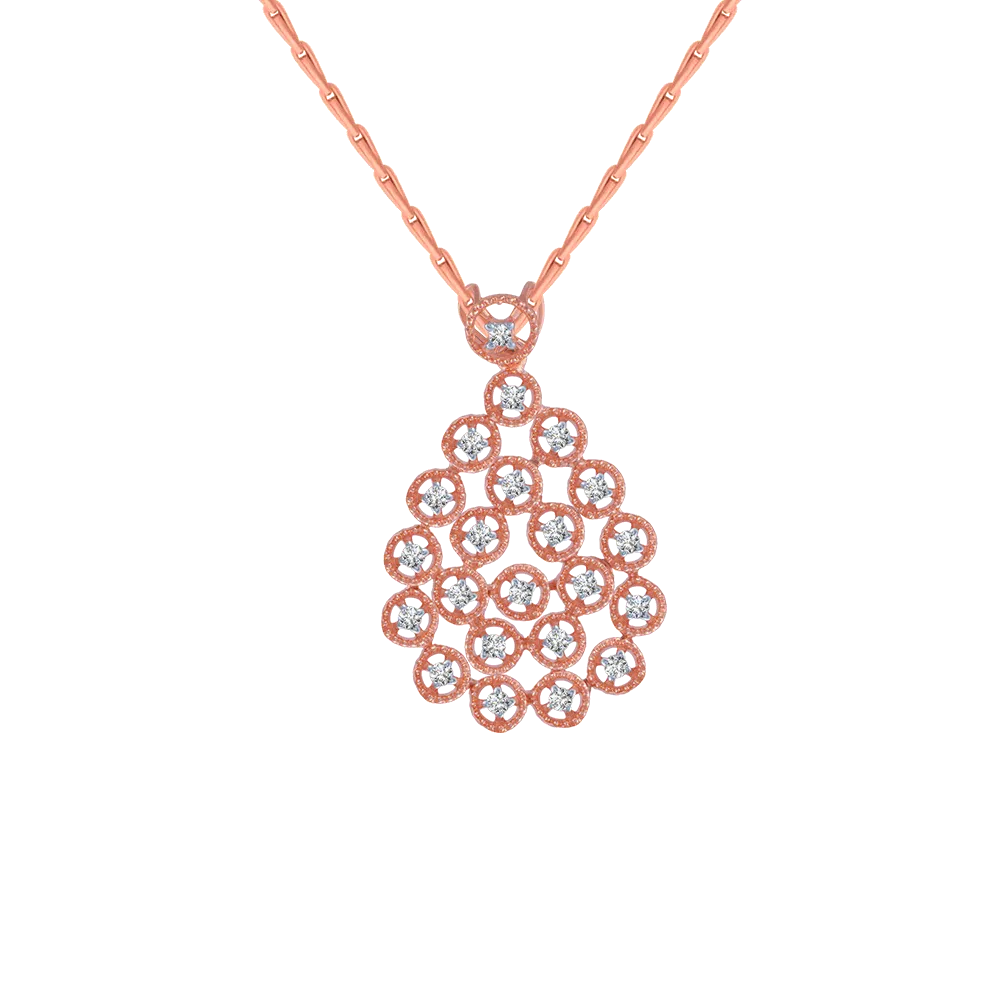 18KT (750) Rose Gold And Solitaire Pendant For Women