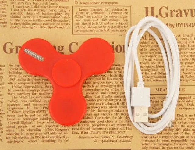 2017 Hand Spinner Glow in the Dark Fluorescent Fidget Spinner With Charger Luminous Light