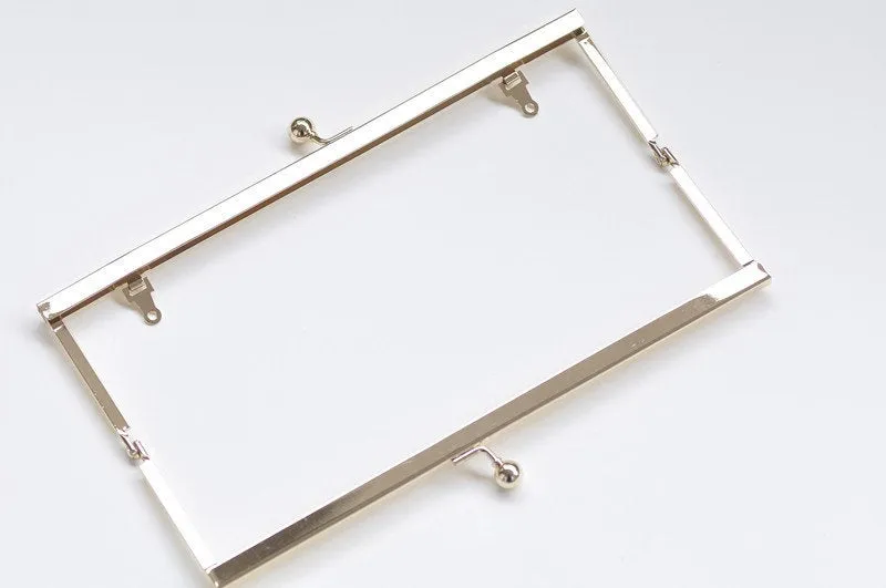 21cm x 6.5cm (8" x 2") Light Gold Purse Frame Clutch Bag Making Hanger Frame