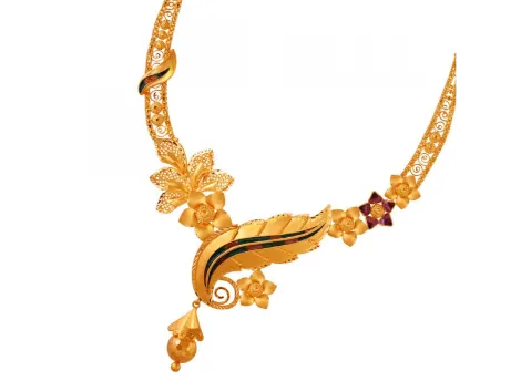 22k Gold Dazzling Jewellery Set Statement Piece