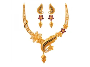22k Gold Dazzling Jewellery Set Statement Piece