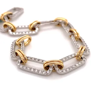 3.76ct tw Diamond Pave Two Tone Link Bracelet