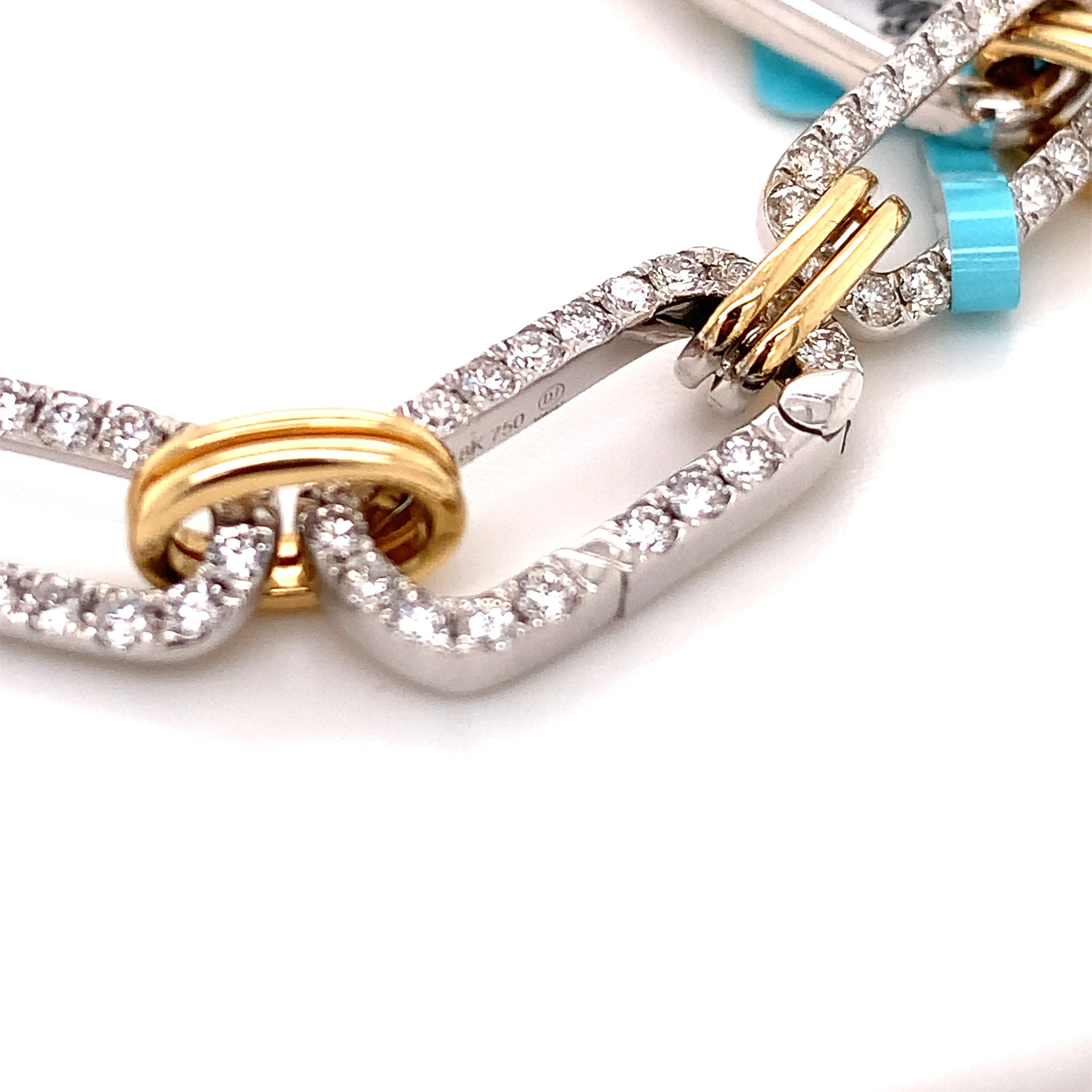3.76ct tw Diamond Pave Two Tone Link Bracelet