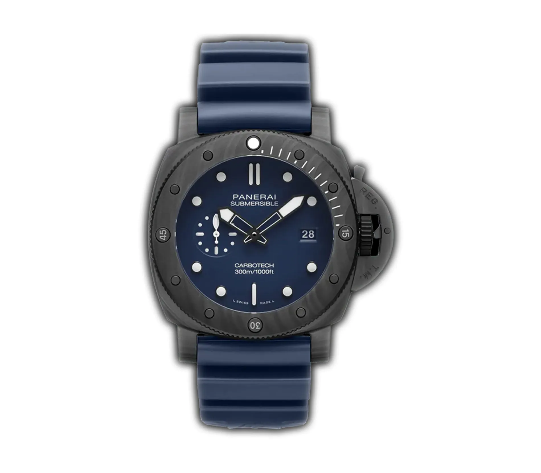 44mm QuarantaQuattro Carbotech Blu Abisso Blue Dial