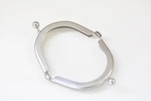5.5cm Matte Silver Purse Frame Half-Round Mini Coin Purse Frame 5.5cm x 3.5cm