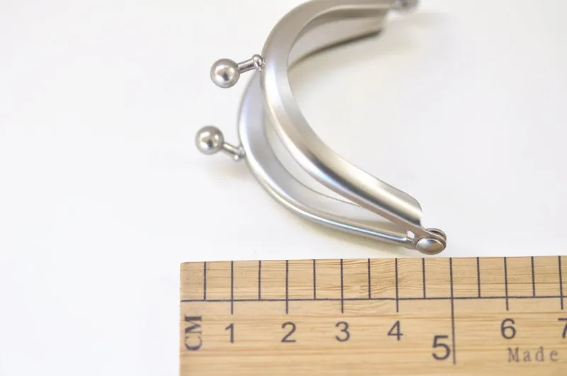 5.5cm Matte Silver Purse Frame Half-Round Mini Coin Purse Frame 5.5cm x 3.5cm
