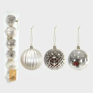 6pk Soft Gold Baubles 80mm