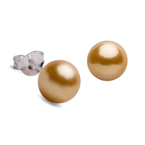 8 mm Gold Pearl Earrings