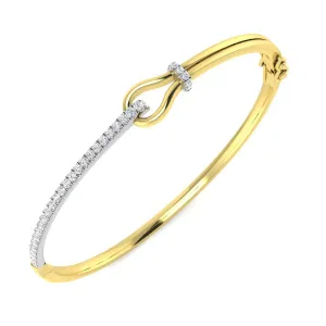 9ct Yellow And White Gold 0.51ct Diamond Loop Bangle
