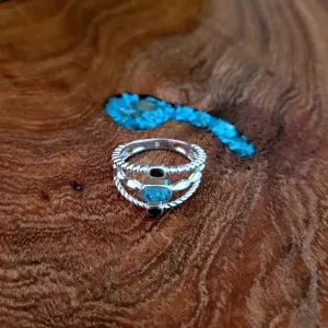 Arizona Sand & Turquoise Sterling Silver Ring by Dune Jewelry GJ-RNG-0033