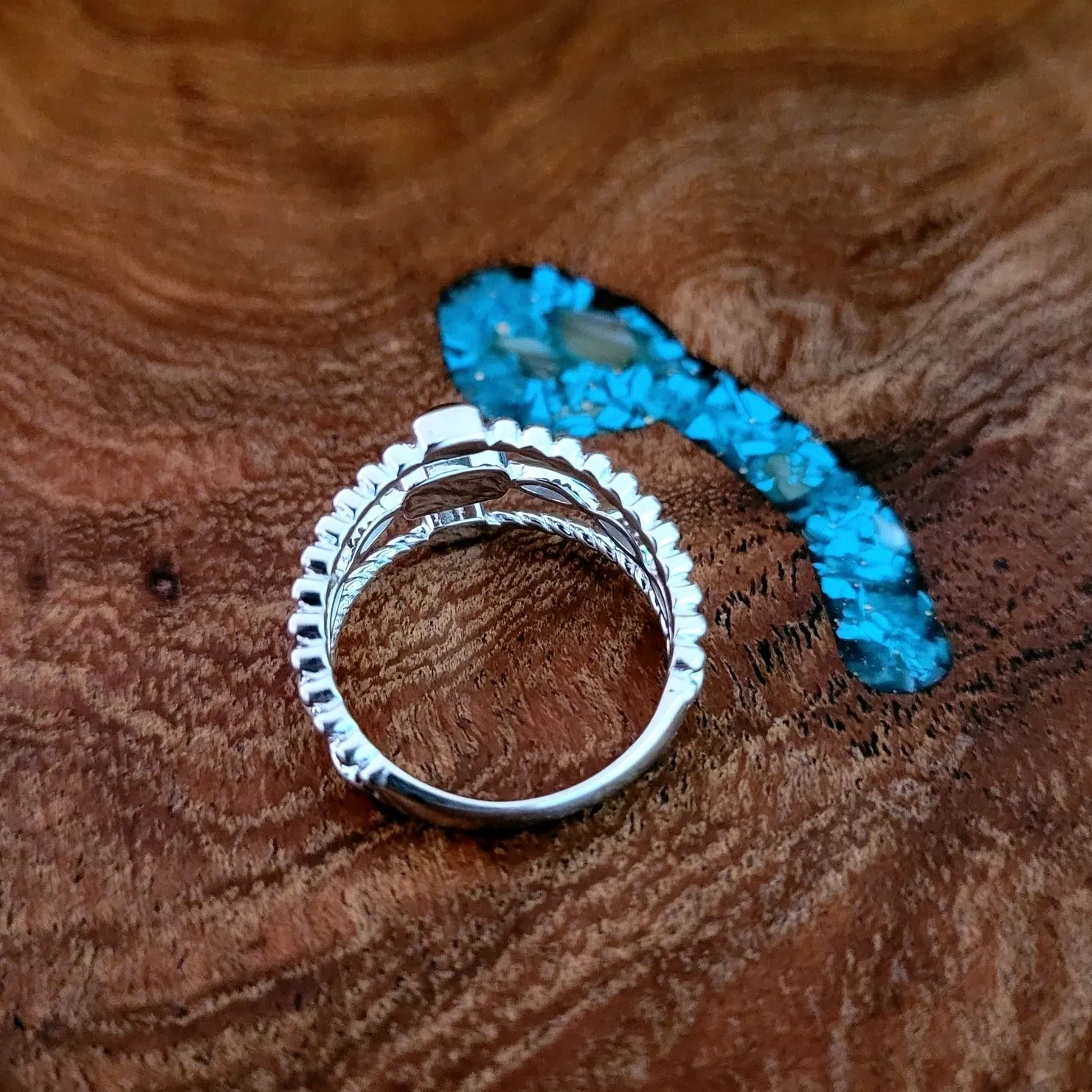 Arizona Sand & Turquoise Sterling Silver Ring by Dune Jewelry GJ-RNG-0033