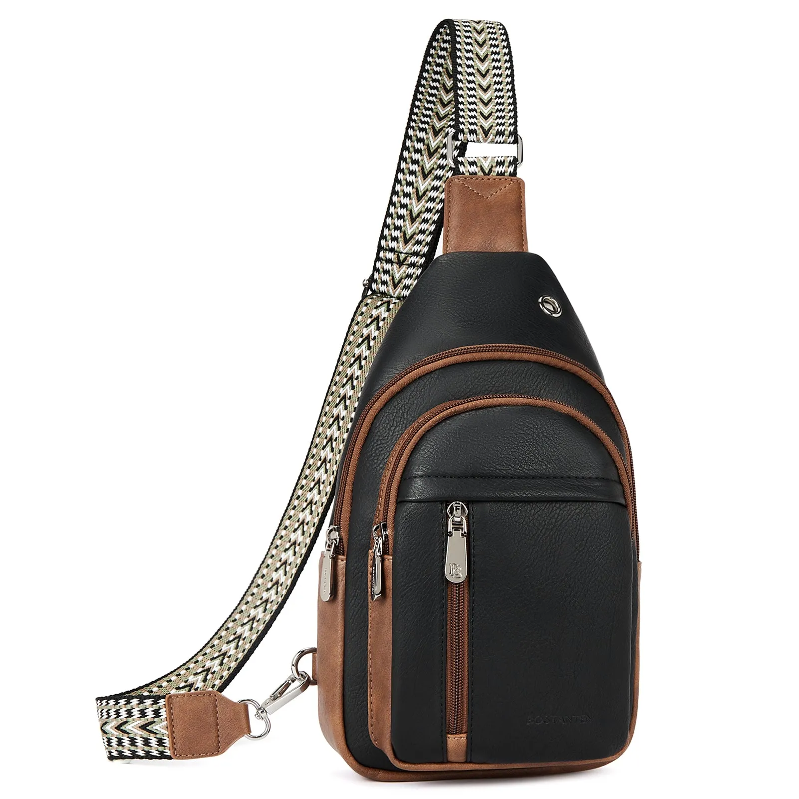 Aurora Chevron Patterned Sling Bag with Adjustable Guitar Strap