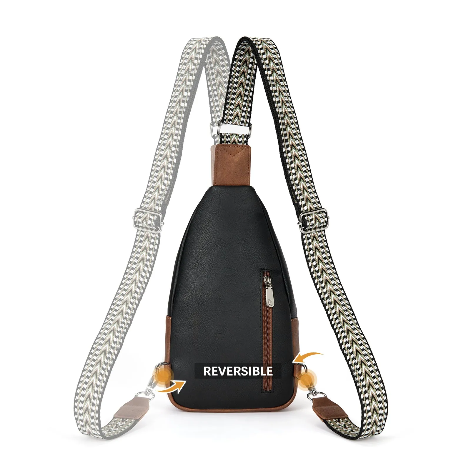 Aurora Chevron Patterned Sling Bag with Adjustable Guitar Strap