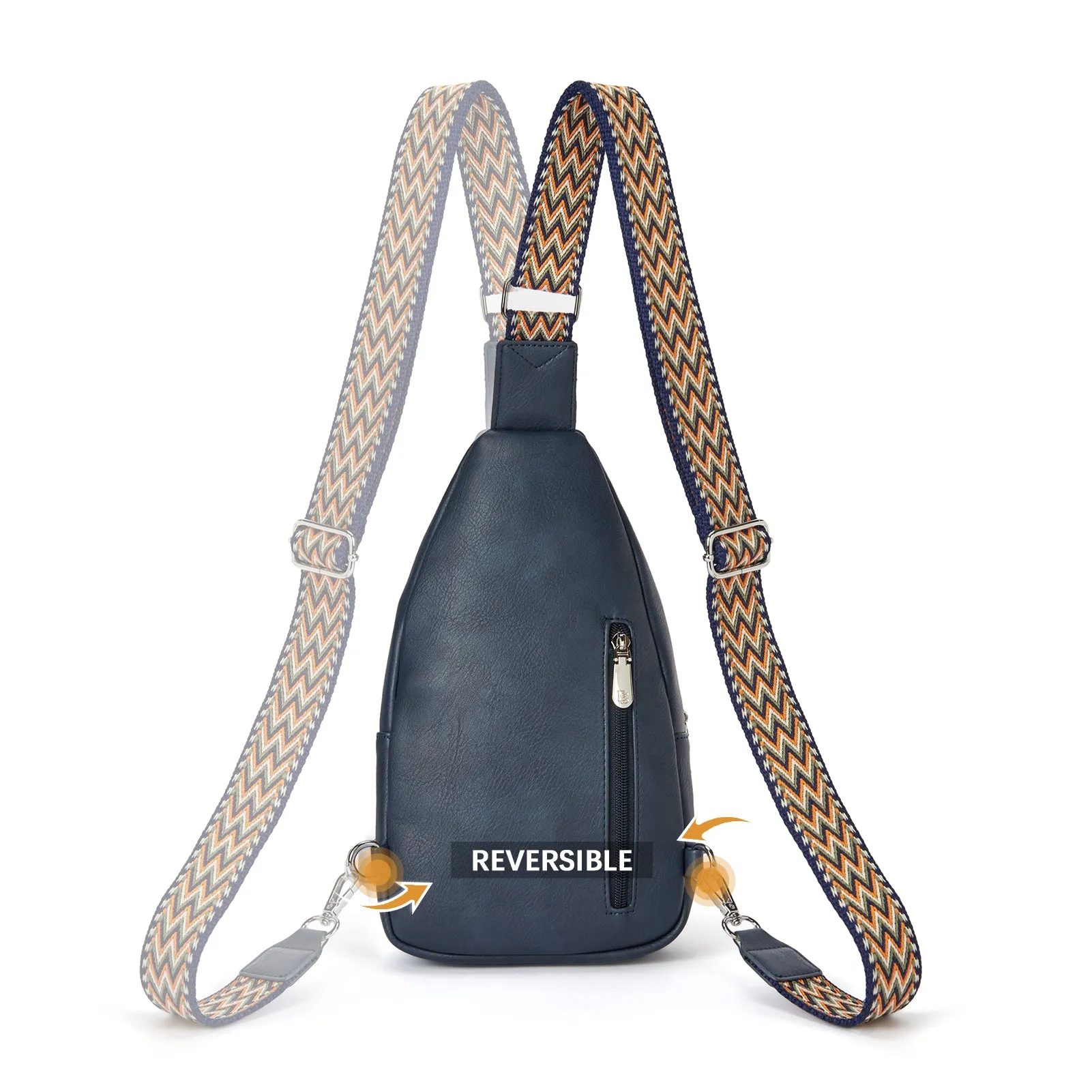 Aurora Chevron Patterned Sling Bag with Adjustable Guitar Strap