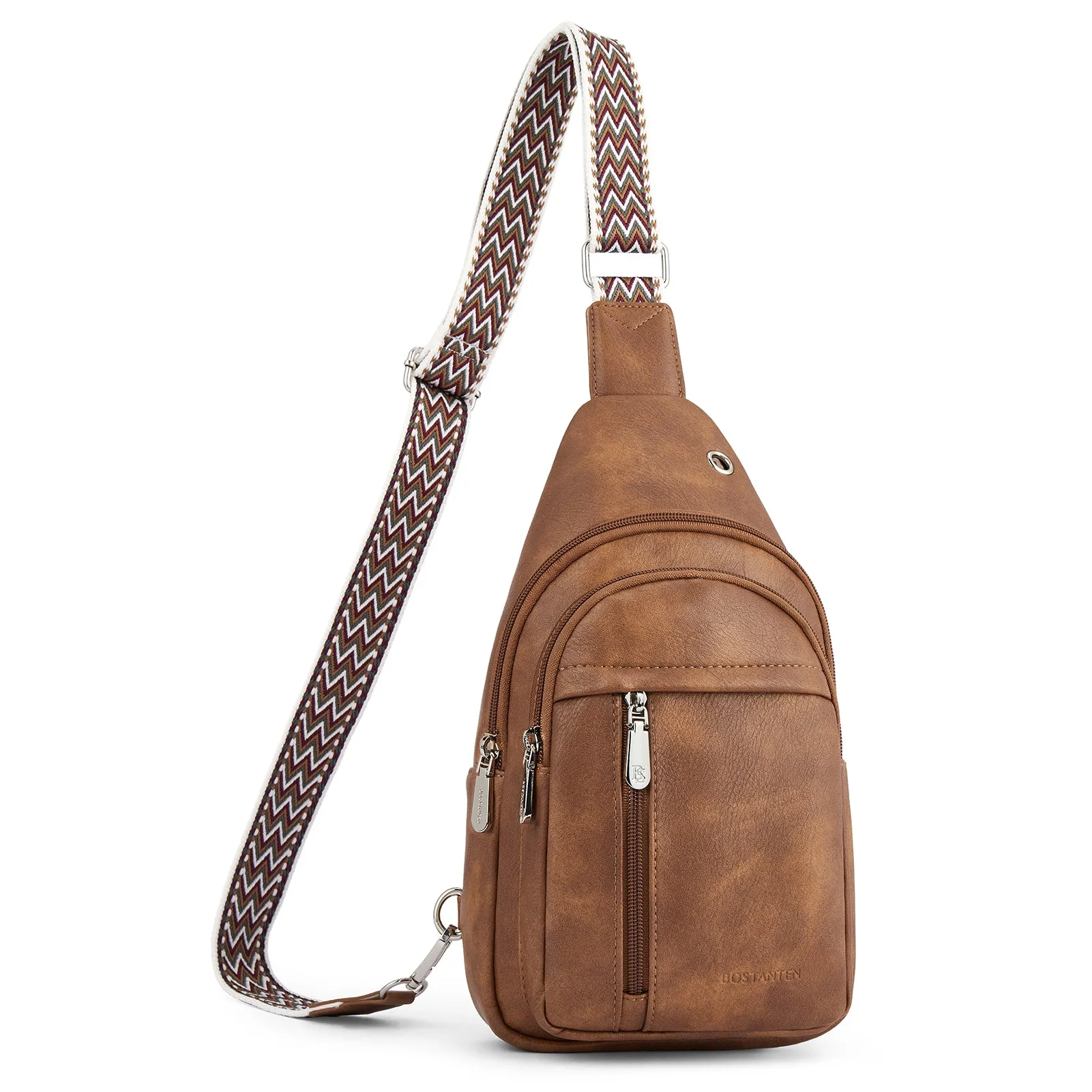 Aurora Chevron Patterned Sling Bag with Adjustable Guitar Strap