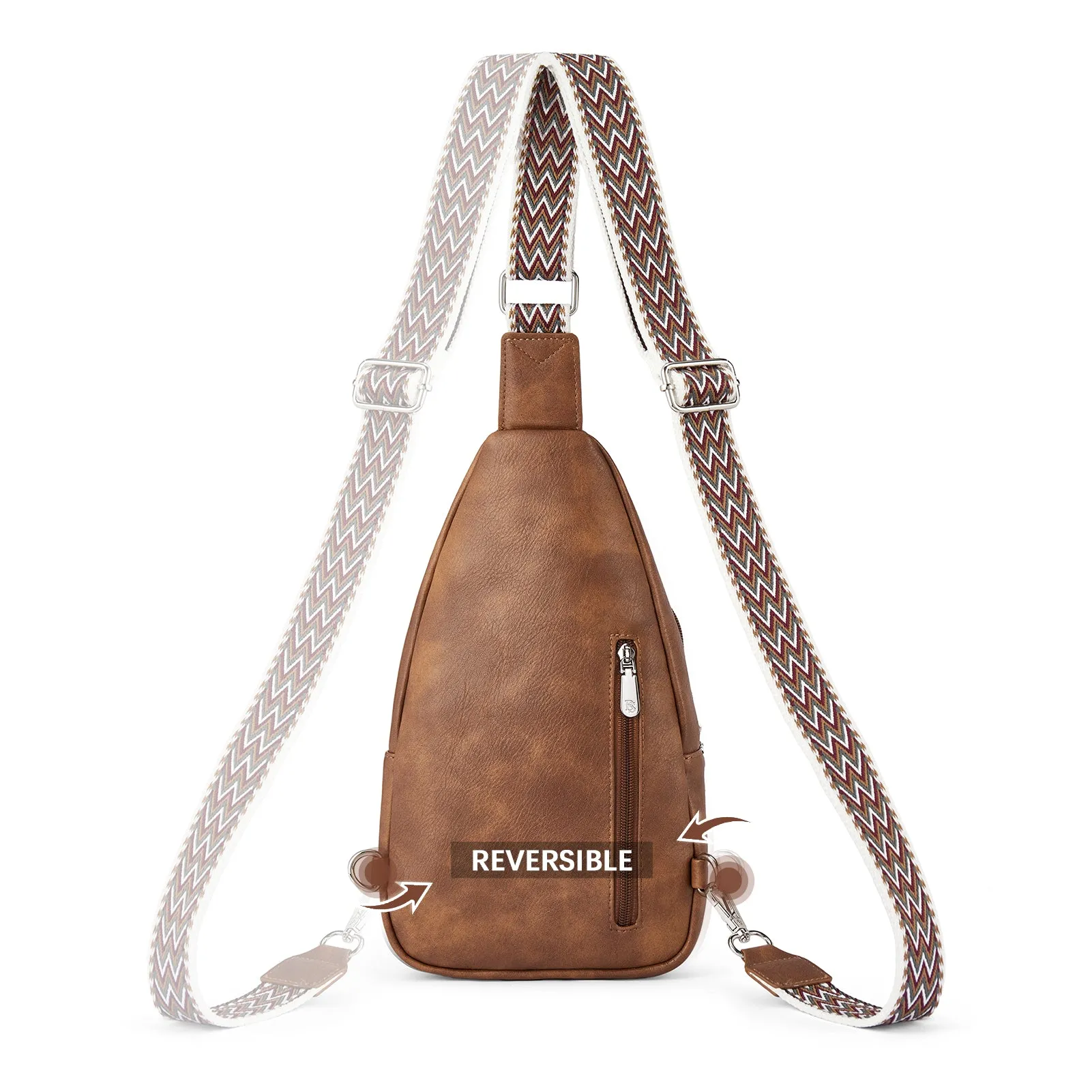 Aurora Chevron Patterned Sling Bag with Adjustable Guitar Strap