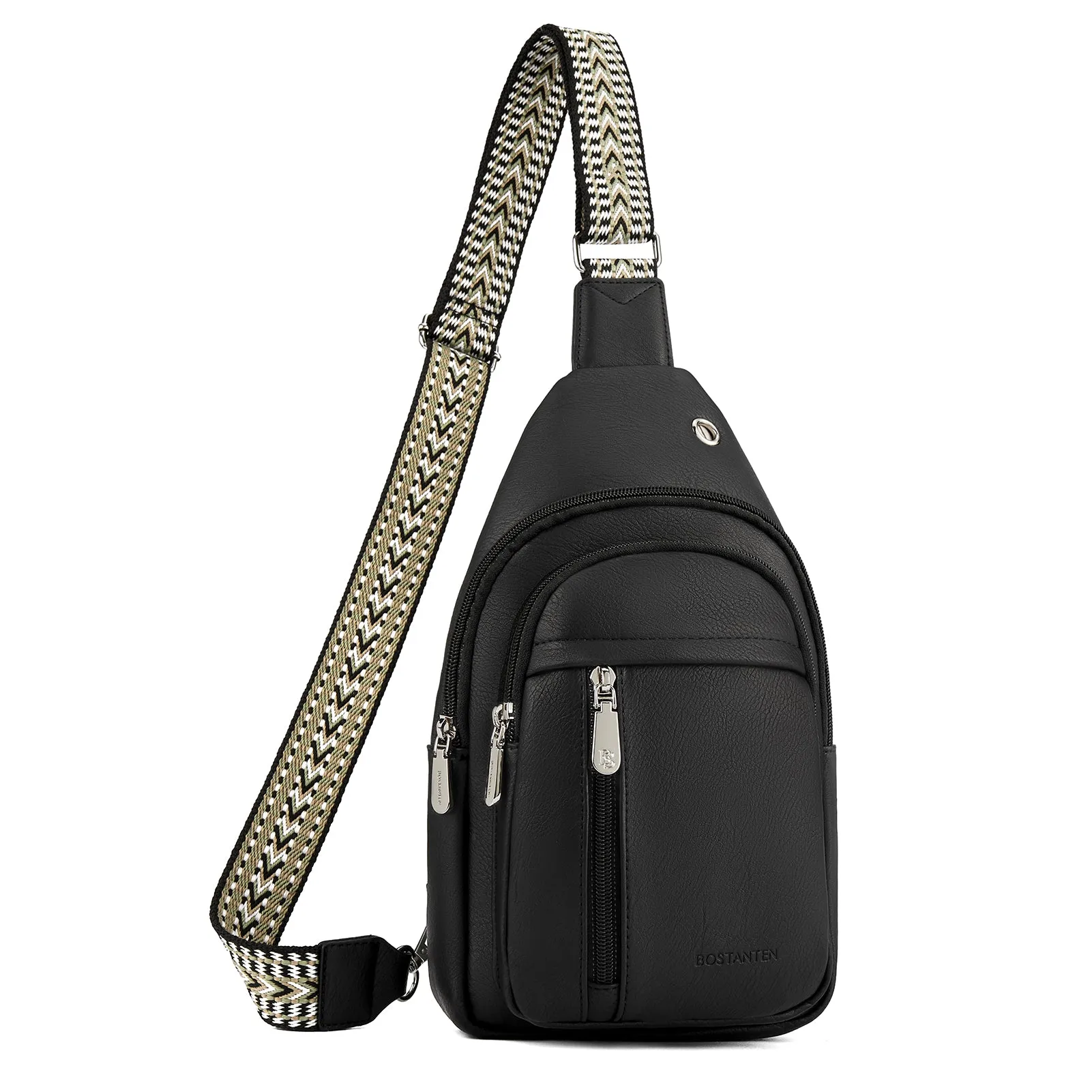 Aurora Chevron Patterned Sling Bag with Adjustable Guitar Strap