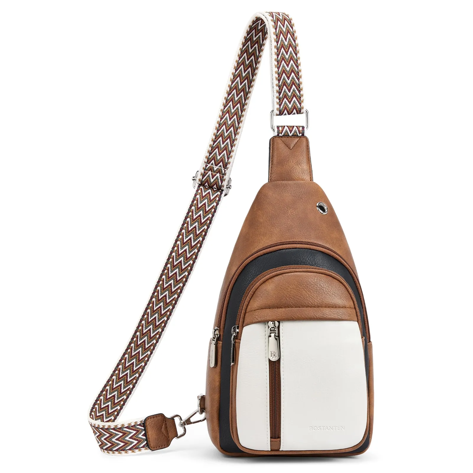 Aurora Chevron Patterned Sling Bag with Adjustable Guitar Strap