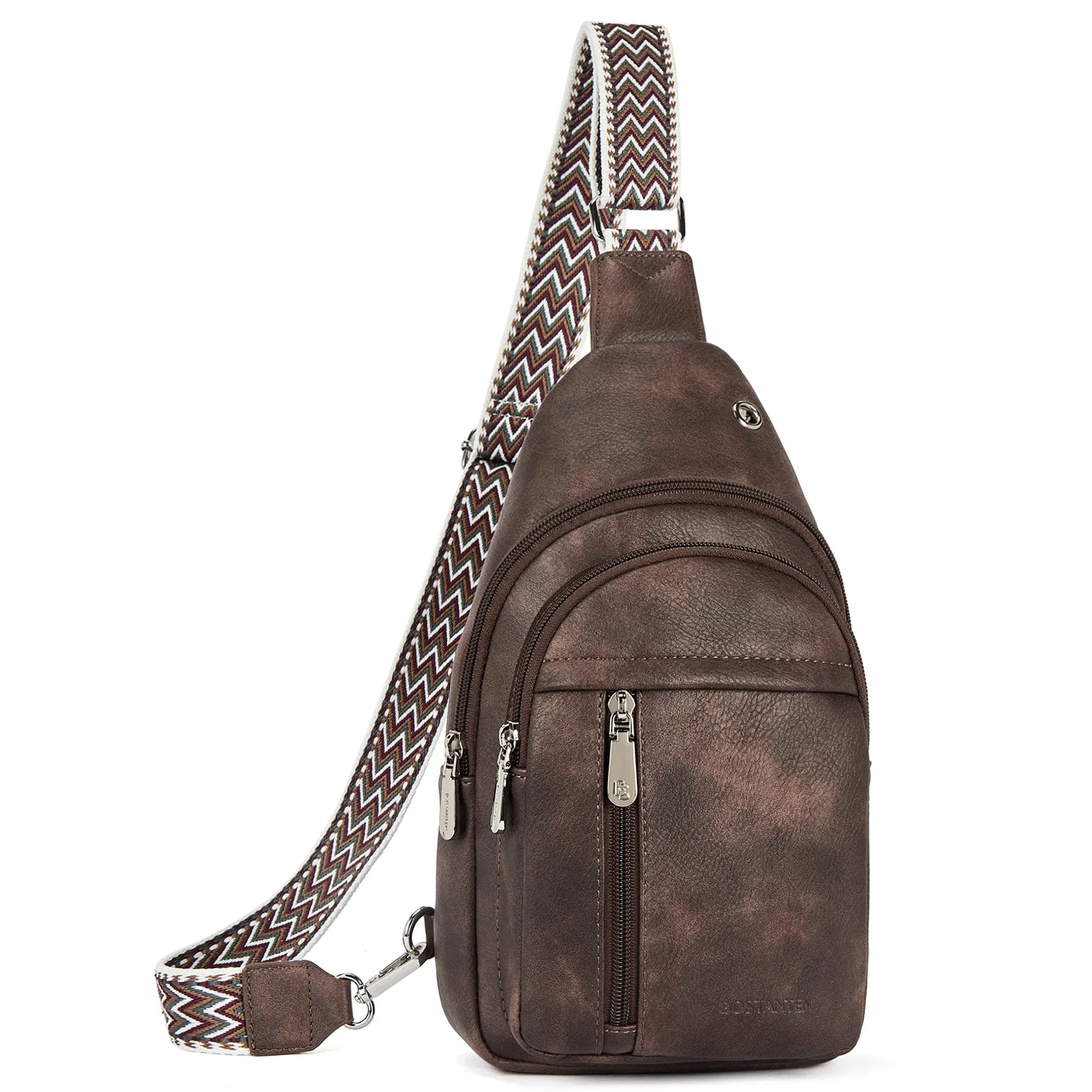 Aurora Chevron Patterned Sling Bag with Adjustable Guitar Strap