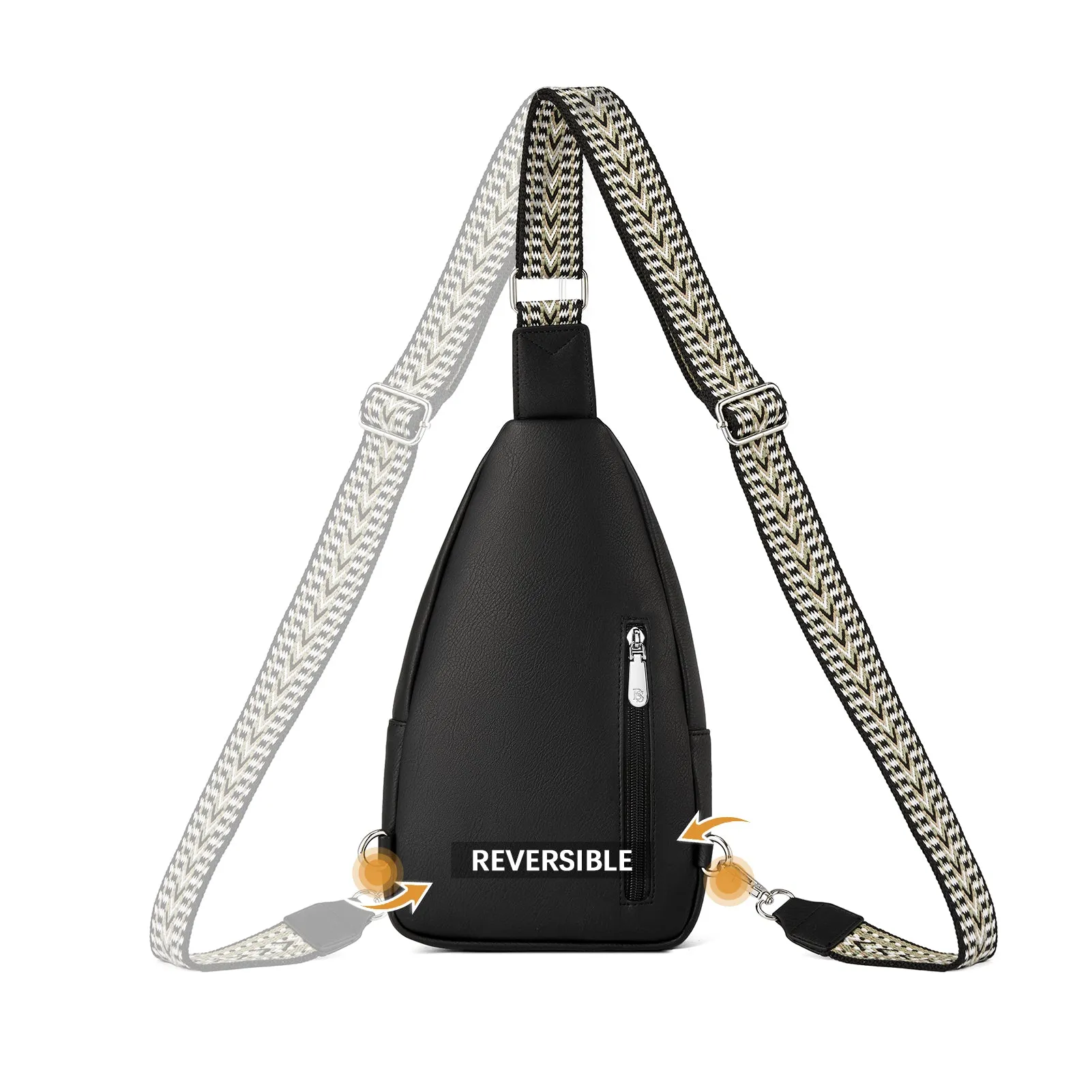 Aurora Chevron Patterned Sling Bag with Adjustable Guitar Strap