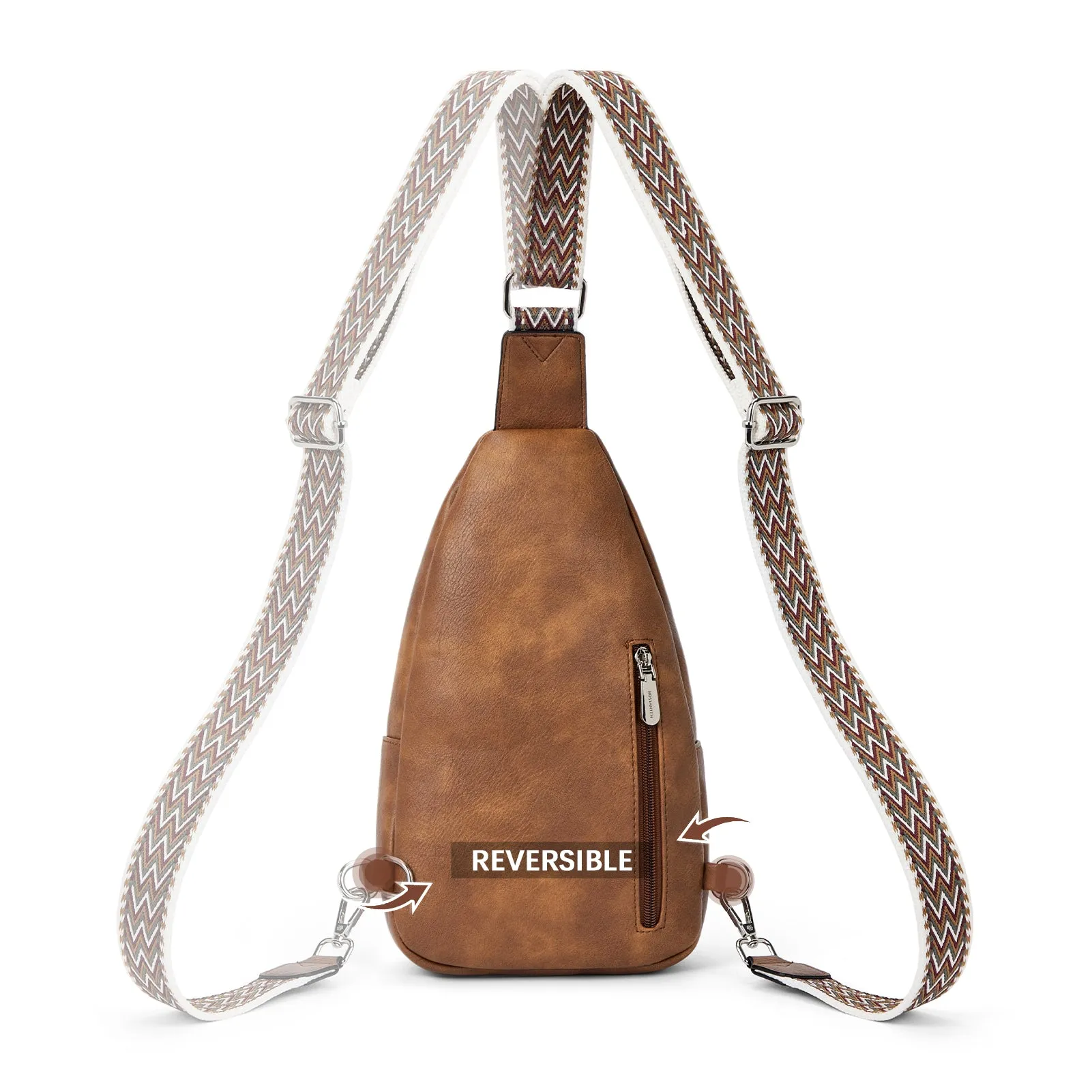 Aurora Chevron Patterned Sling Bag with Adjustable Guitar Strap