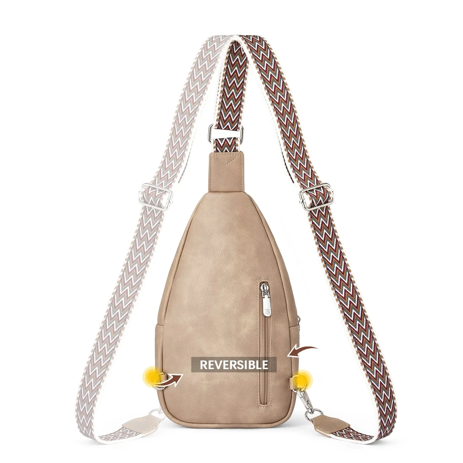 Aurora Chevron Patterned Sling Bag with Adjustable Guitar Strap