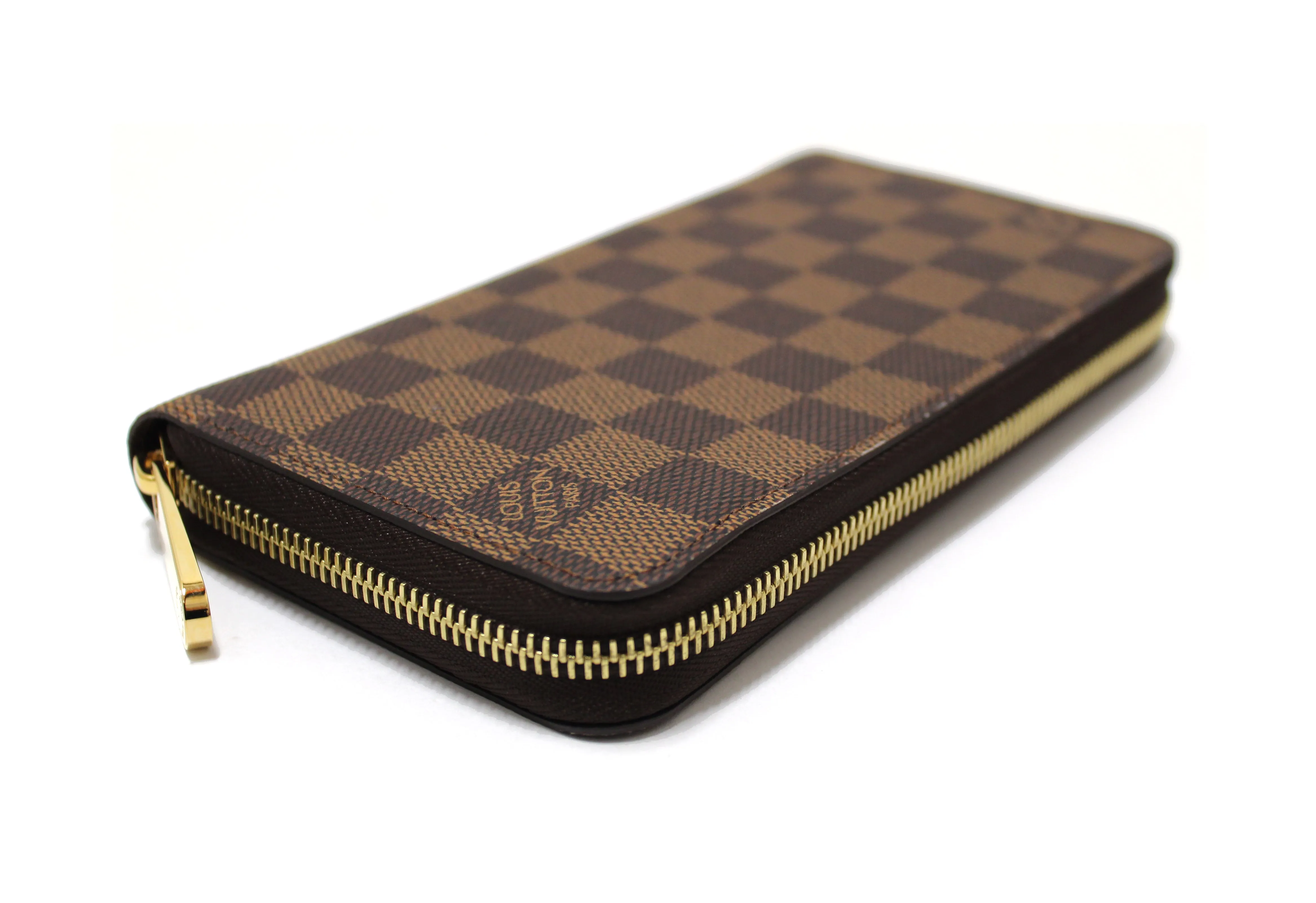 Authentic Louis Vuitton Damier Ebene Canvas Zippy Long Wallet