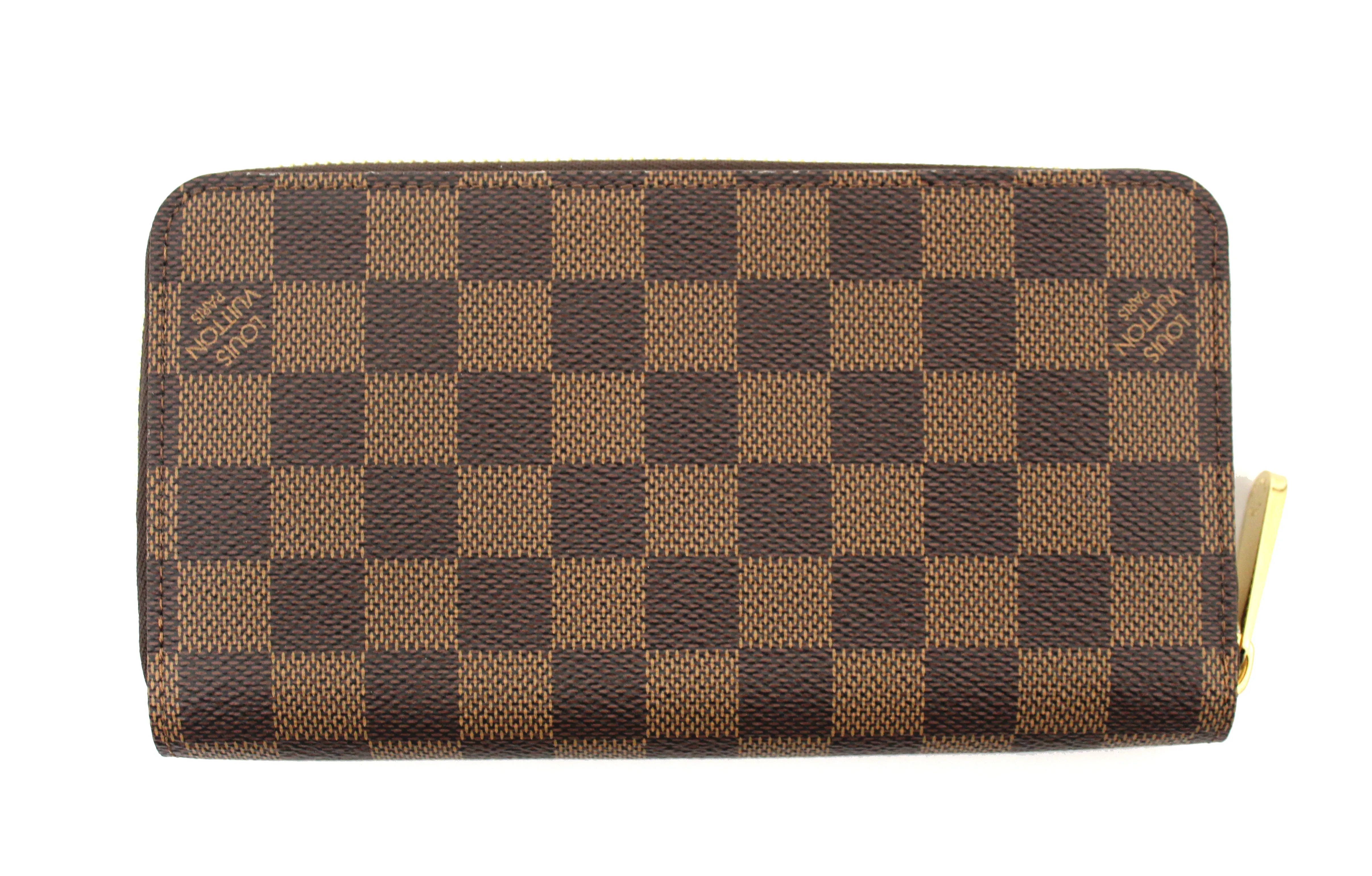 Authentic Louis Vuitton Damier Ebene Canvas Zippy Long Wallet