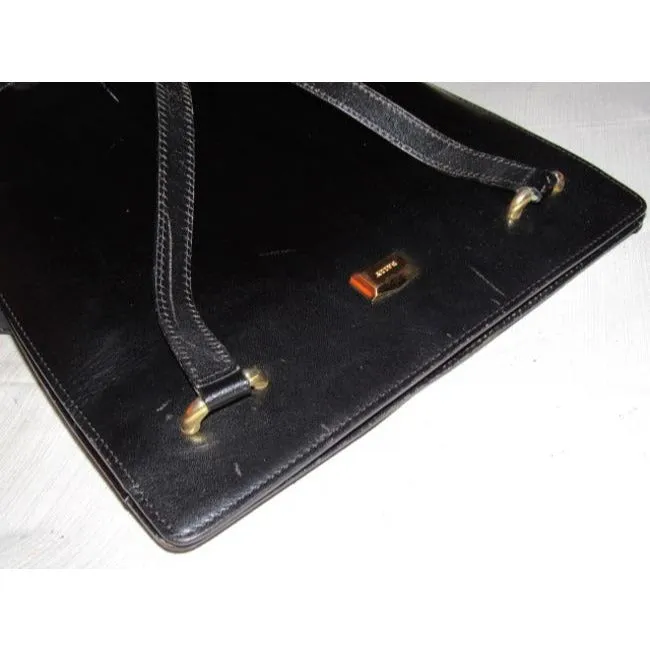 Bally Vintage Pursesdesigner Purses Black Leather Satchel