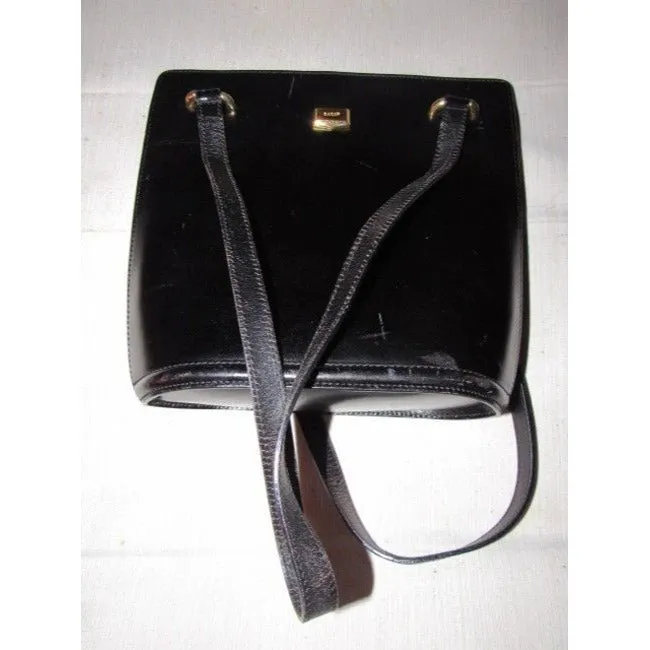 Bally Vintage Pursesdesigner Purses Black Leather Satchel