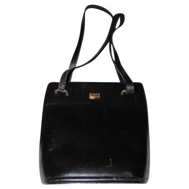 Bally Vintage Pursesdesigner Purses Black Leather Satchel