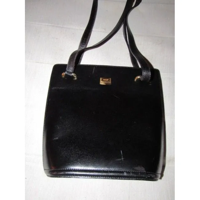 Bally Vintage Pursesdesigner Purses Black Leather Satchel