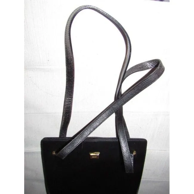 Bally Vintage Pursesdesigner Purses Black Leather Satchel