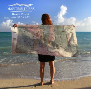 Baltimore Vintage Map, 1822 Quick Dry Towel