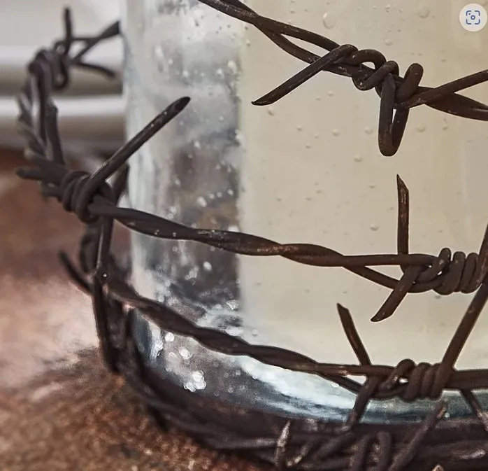 Barbed Wire Pillar Candle Holder