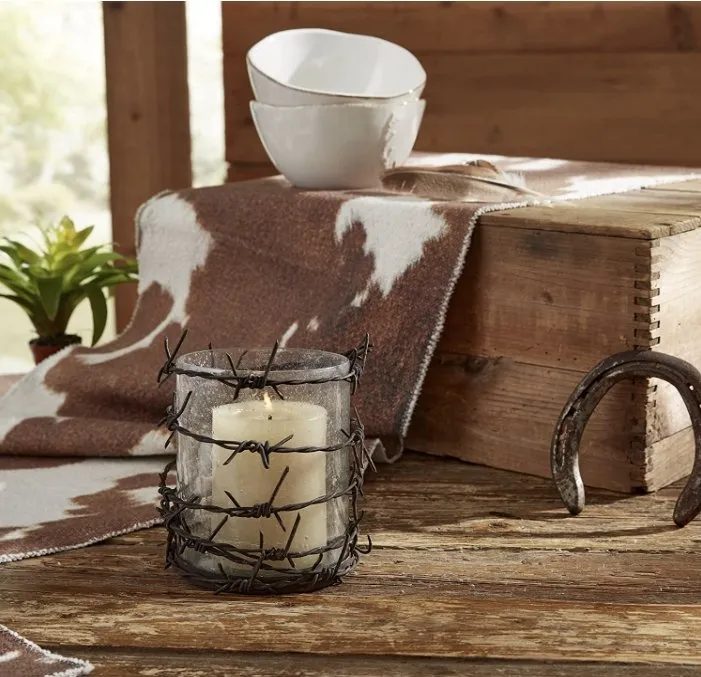 Barbed Wire Pillar Candle Holder