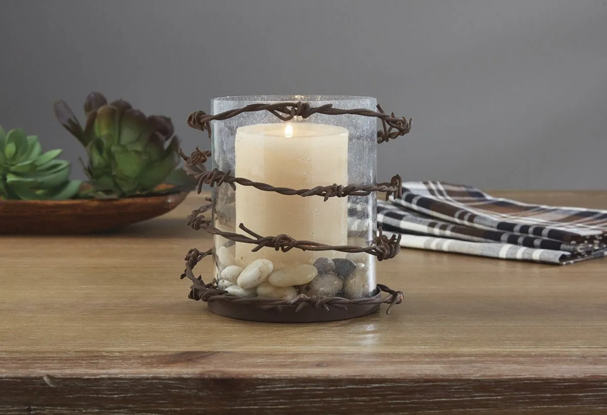 Barbed Wire Pillar Candle Holder
