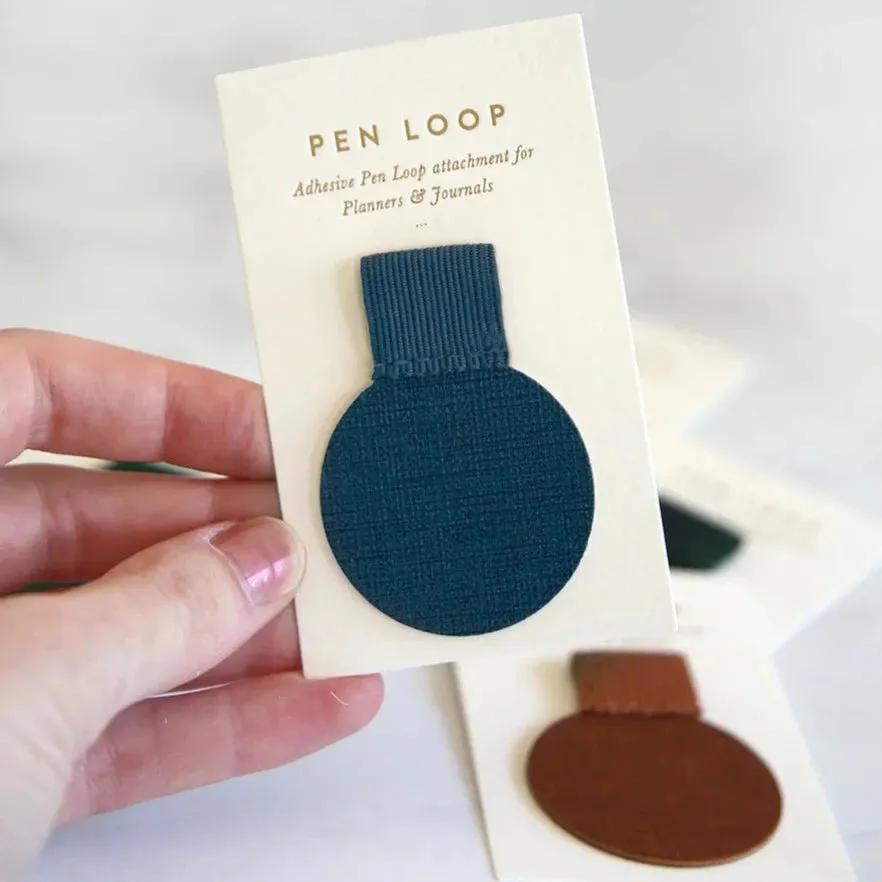 Bespoke Letterpress Pen Holder Loop - Navy