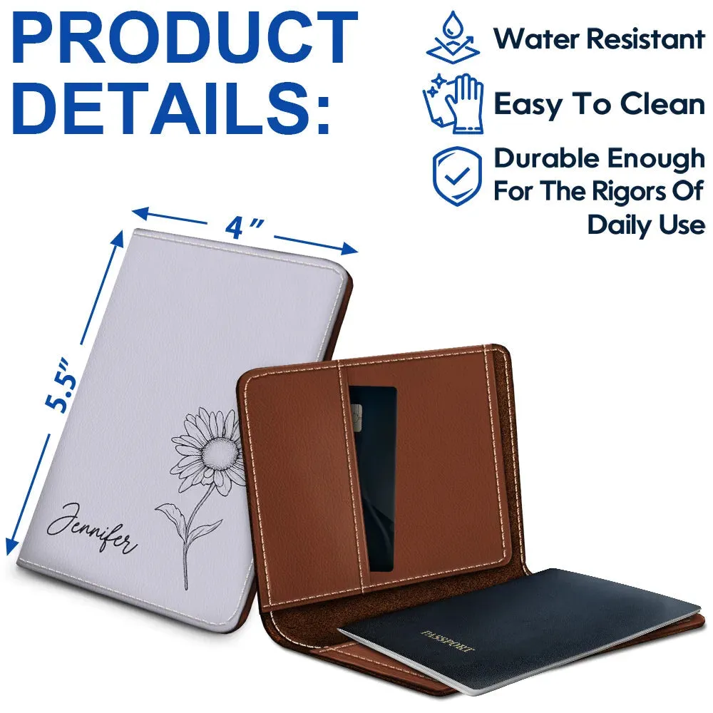 Birth Month Flower - Personalized Passport Cover, Passport Holder