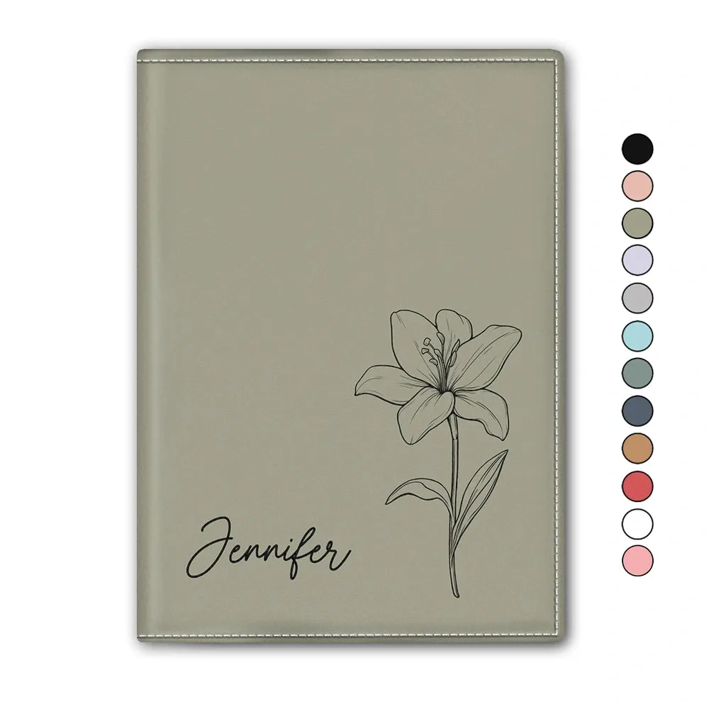Birth Month Flower - Personalized Passport Cover, Passport Holder