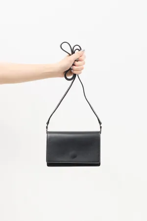 Black Leather Studded Crossbody Bag
