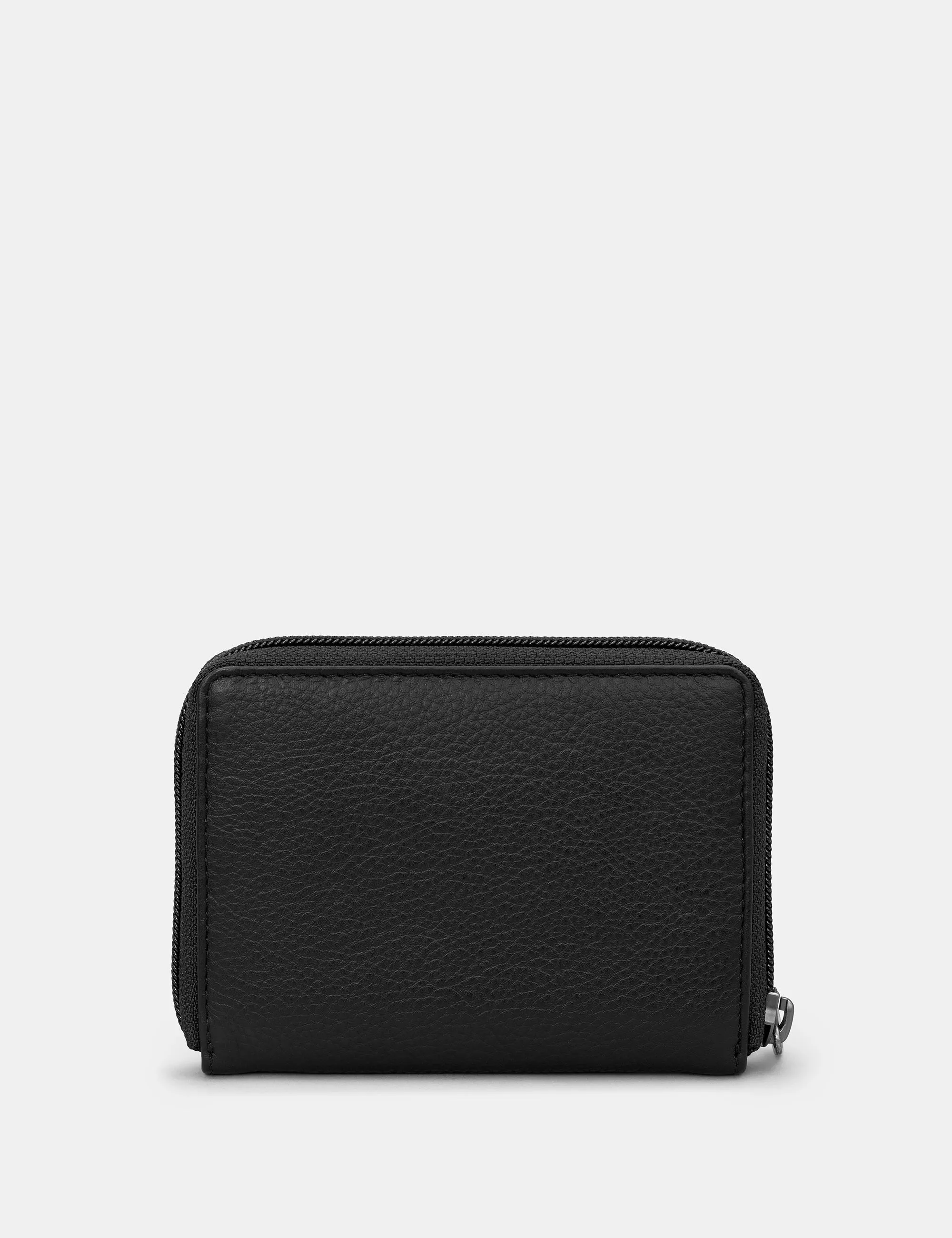 Bookworm Black Vegan Leather Compact Zip Round Purse